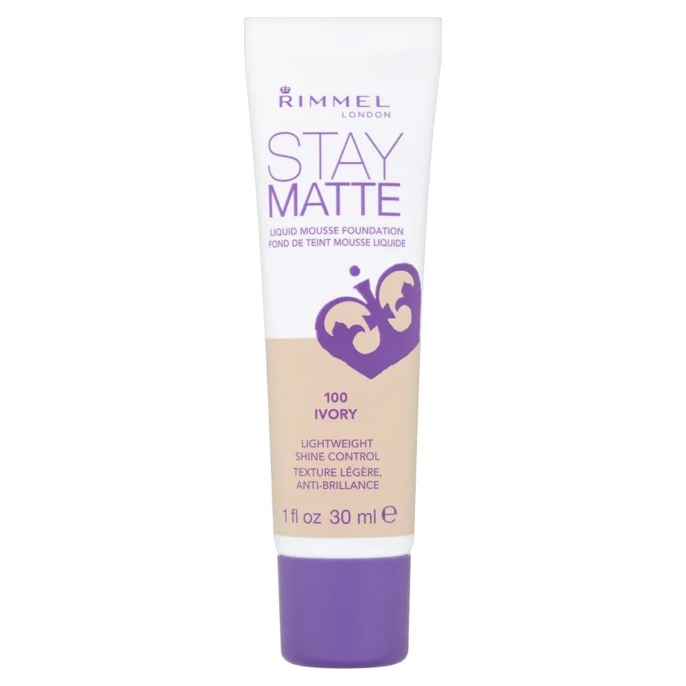 Rimmel London Stay Matte Liquid Mousse Foundation Fair Ivory 29.57ml (1 Fl Oz) | Lightweight Shine Control — Ivory