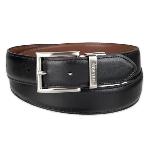 Tommy Hilfiger Men's Dress Reversible Belt 32mm (1.25 inches) | Black/Tan Silver, Size 40 thumbnail 2