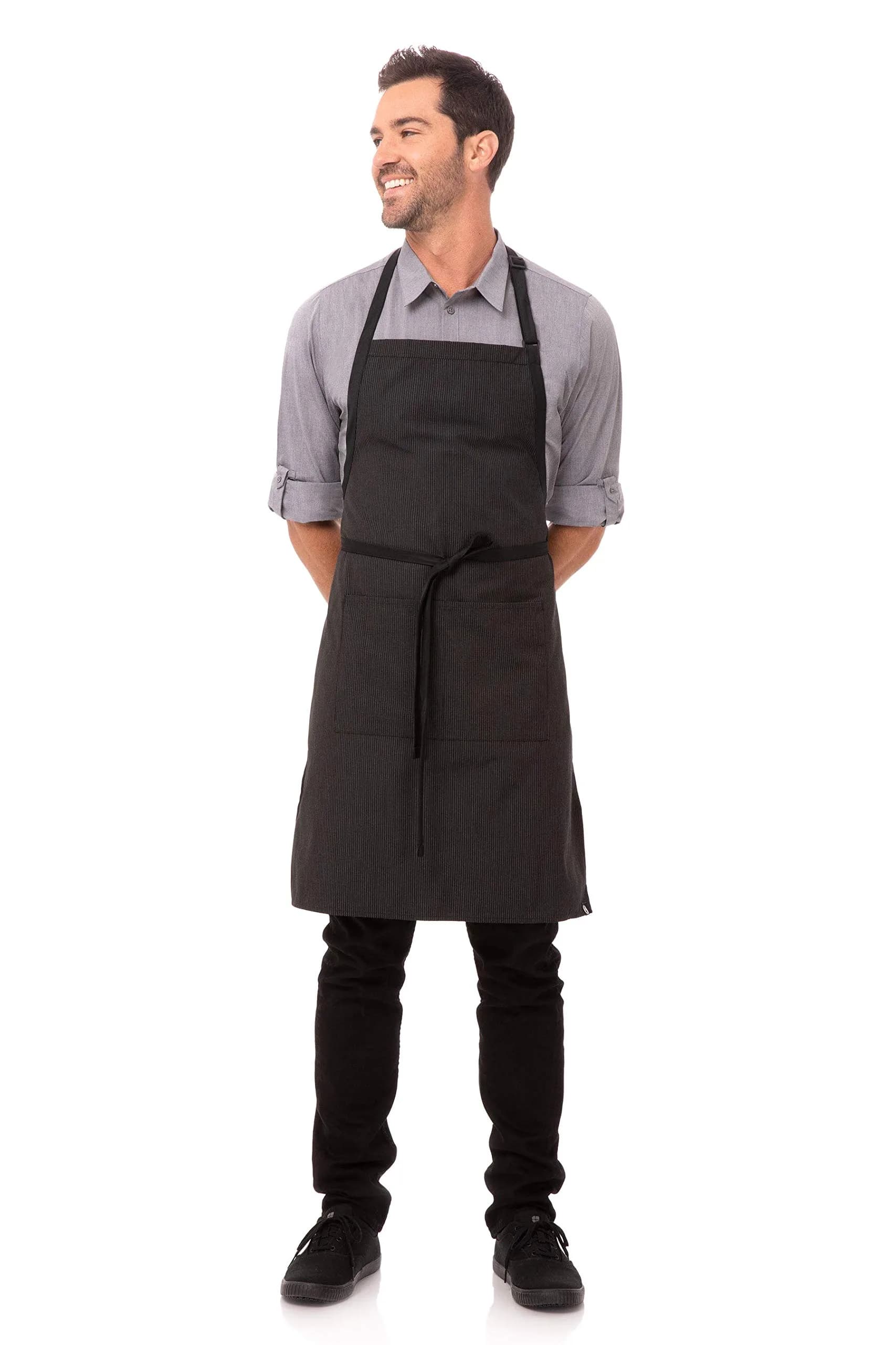 Chef Works Unisex Butcher Apron with Contrasting Ties | Pinstripe, One Size