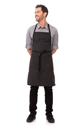 Chef Works Unisex Butcher Apron with Contrasting Ties | Pinstripe, One Size thumbnail 1