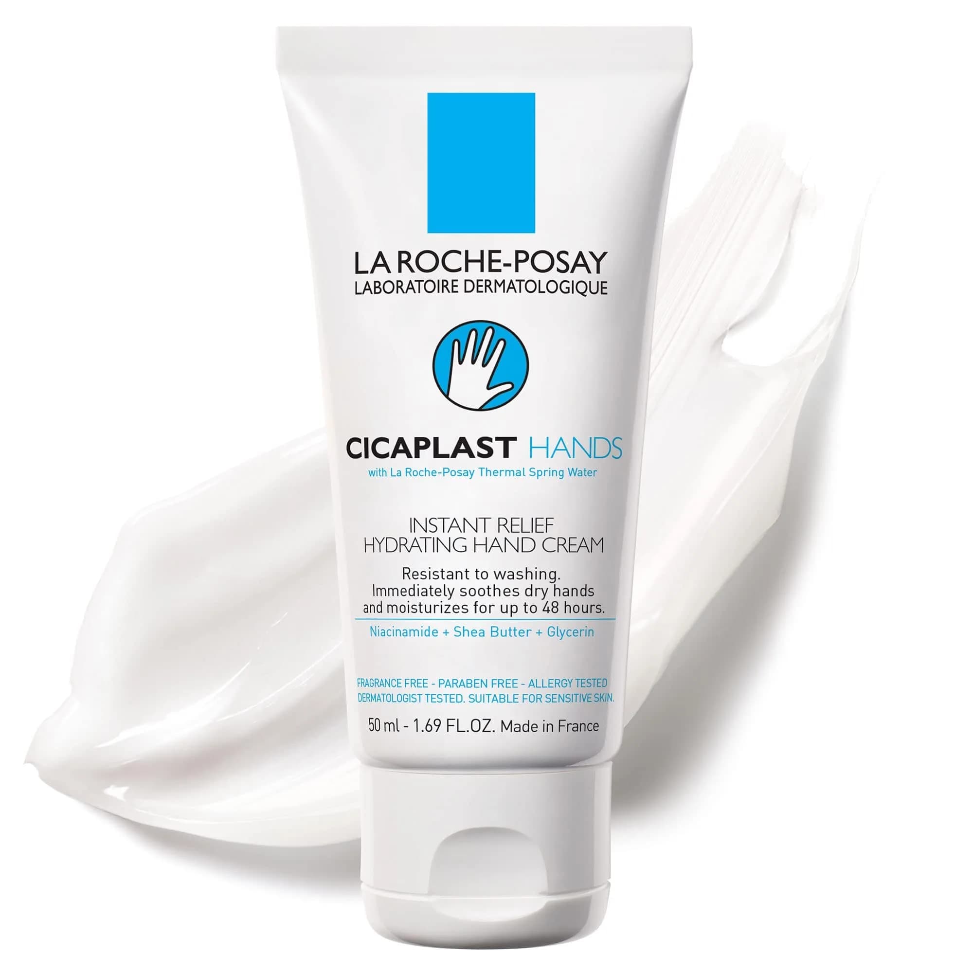 La Roche-Posay Cicaplast Hand Cream 50ml (1.69 Fl Oz) | Soothes & Hydrates Dry, Cracked Hands