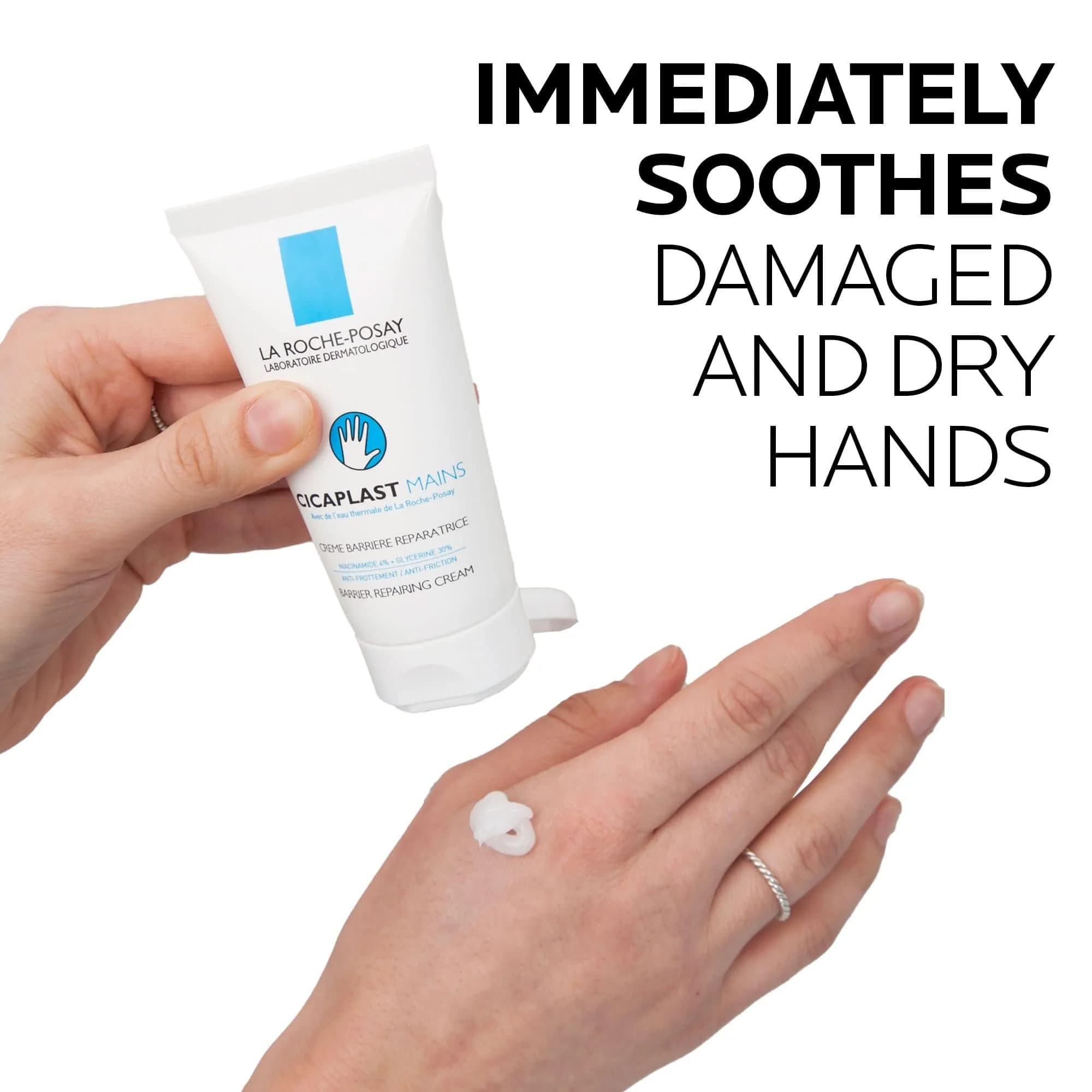 La Roche-Posay Cicaplast Hand Cream 50ml (1.69 Fl Oz) | Soothes & Hydrates Dry, Cracked Hands - view 4