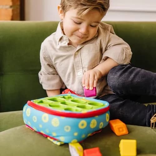 Melissa & Doug K’s Kids Take-Along Shape Sorter Bag with 9 Textured Blocks | Montessori-Inspired Baby Toys for Toddlers 9+ Months thumbnail 2