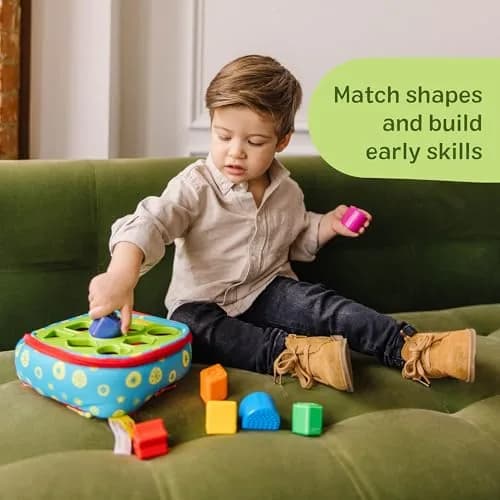 Melissa & Doug K’s Kids Take-Along Shape Sorter Bag with 9 Textured Blocks | Montessori-Inspired Baby Toys for Toddlers 9+ Months thumbnail 3