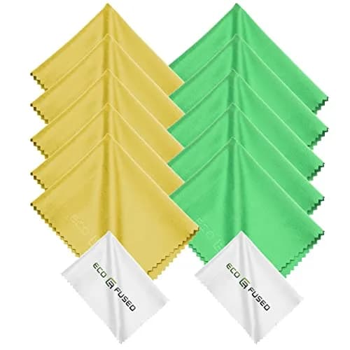 Eco-Fused Microfiber Cleaning Cloths - 12 Pack | Scratch-Free, Reusable for Glasses & Screens thumbnail 1