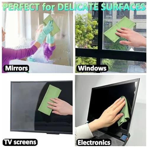 Eco-Fused Microfiber Cleaning Cloths - 12 Pack | Scratch-Free, Reusable for Glasses & Screens thumbnail 8