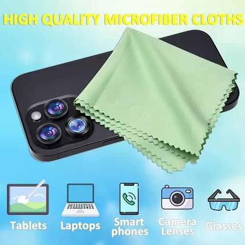 Eco-Fused Microfiber Cleaning Cloths - 12 Pack | Scratch-Free, Reusable for Glasses & Screens thumbnail 2