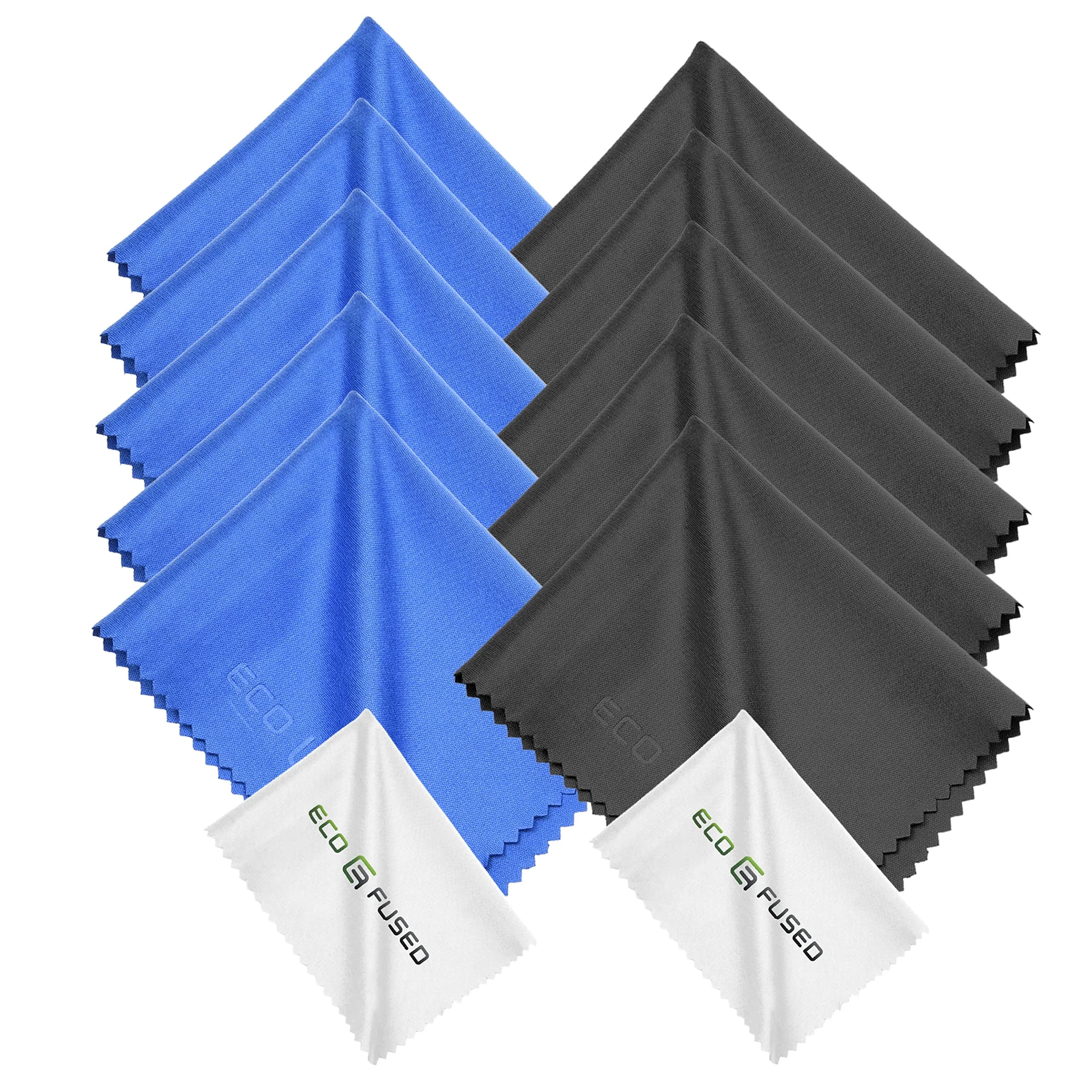 Eco-Fused Microfiber Cloth - 12 Pack | Lens & Screen Cleaning for Glasses & Devices