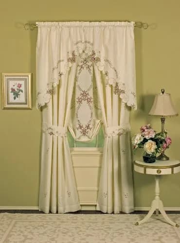 Today's Curtain Verona Reverse Embroidery Swag Window Tier 38cm (15in) x 60cm (24in) | Light-Filtering Polyester thumbnail 8