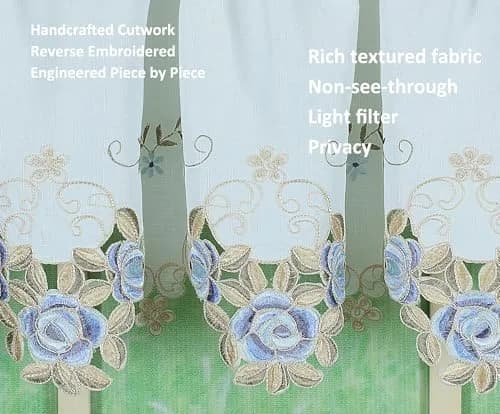 Today's Curtain Verona Reverse Embroidery Valance 36cm (14") | Light-Filtering Window Topper thumbnail 3