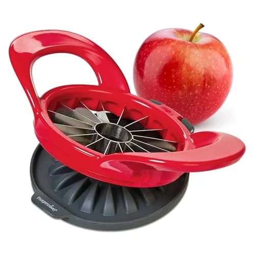 Progressive PrepWorks Apple Slicer and Corer, Red | 16 Thin Apple Slices, Safe & Efficient thumbnail 1