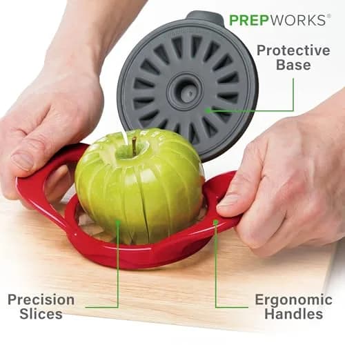 Progressive PrepWorks Apple Slicer and Corer, Red | 16 Thin Apple Slices, Safe & Efficient thumbnail 5