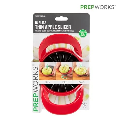 Progressive PrepWorks Apple Slicer and Corer, Red | 16 Thin Apple Slices, Safe & Efficient thumbnail 7