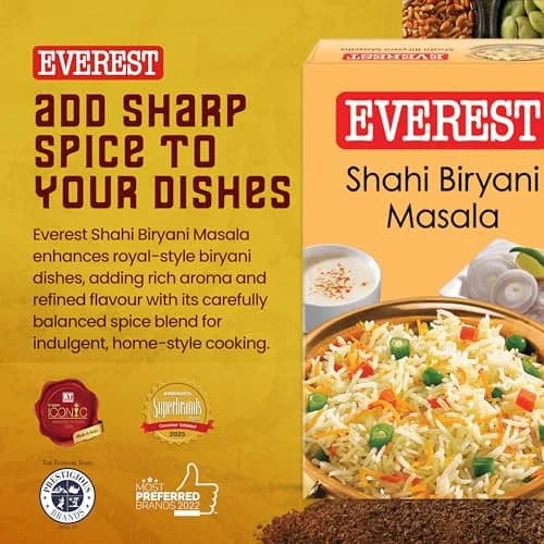 Everest Shahi Biryani Masala 50g (1.75oz) | Authentic Indian Spice Blend for Flavorful Biryani thumbnail 2