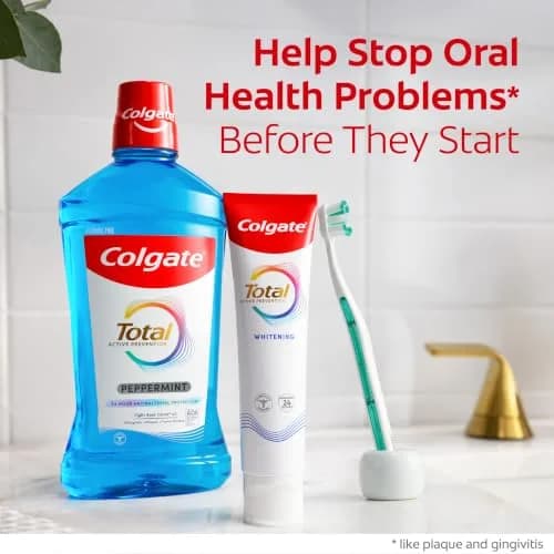 Colgate Total Alcohol Free Mouthwash, Peppermint, 500 mL | 12HR Germ Protection, Fresh Breath, ADA Accepted thumbnail 5