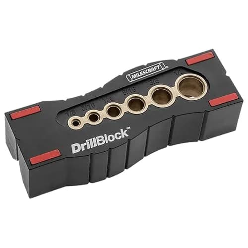 Milescraft Drill Block - Handheld Drilling Guide, Precision Jig, 6 Imperial Sizes, Reinforced Nylon & Metal, for Power Drill (Pack of 1) thumbnail 1