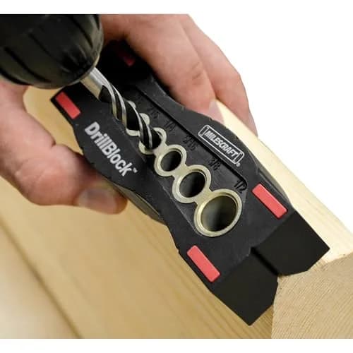 Milescraft Drill Block - Handheld Drilling Guide, Precision Jig, 6 Imperial Sizes, Reinforced Nylon & Metal, for Power Drill (Pack of 1) thumbnail 3