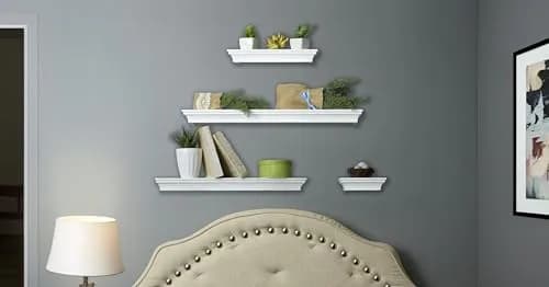 MELANNCO White Floating Wall Shelves Set of 4 | 15.2cm, 30.5cm, 50.8cm, 61cm (6, 12, 20, 24 Inch) | Modern Home Decor Accents thumbnail 6