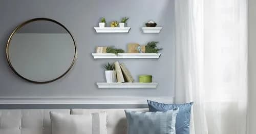 MELANNCO White Floating Wall Shelves Set of 4 | 15.2cm, 30.5cm, 50.8cm, 61cm (6, 12, 20, 24 Inch) | Modern Home Decor Accents thumbnail 3