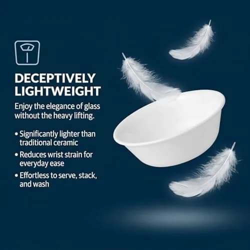 Corelle Vitrelle 6-Piece Soup/Cereal Bowl Set 532ml (18-Oz) | Lightweight & Chip Resistant Glass Bowls thumbnail 8