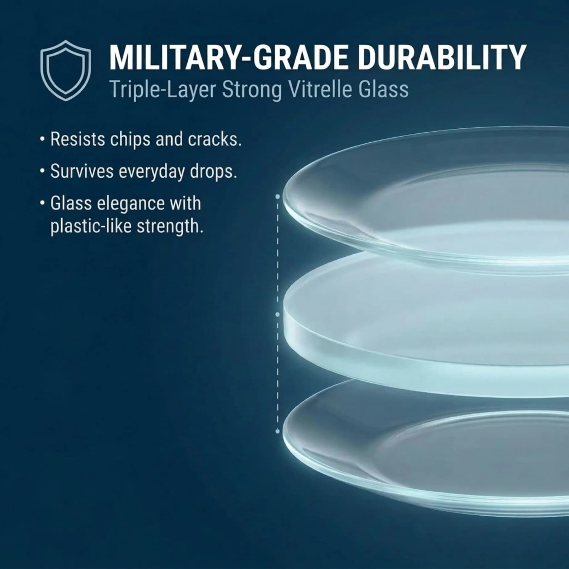Corelle Winter Frost White Salad Plates Set 21.6cm (8.5-Inch) | Chip & Break Resistant Vitrelle Glass - view 7