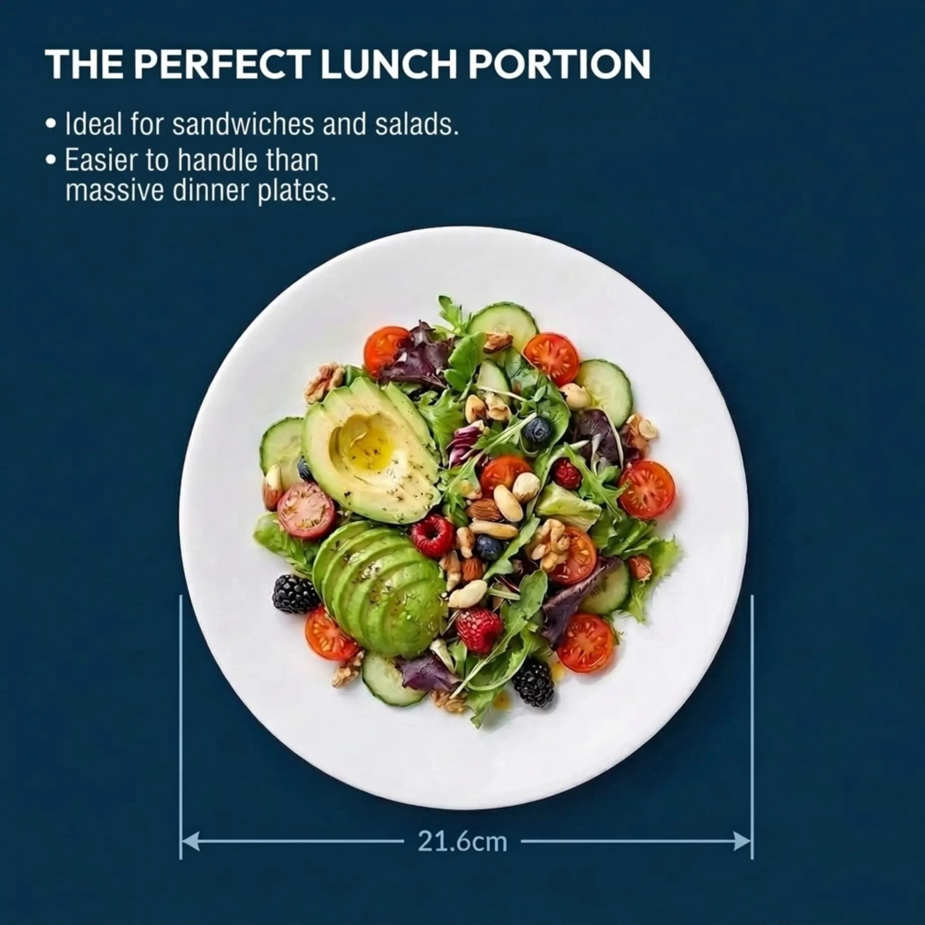 Corelle Winter Frost White Salad Plates Set 21.6cm (8.5-Inch) | Chip & Break Resistant Vitrelle Glass - view 8