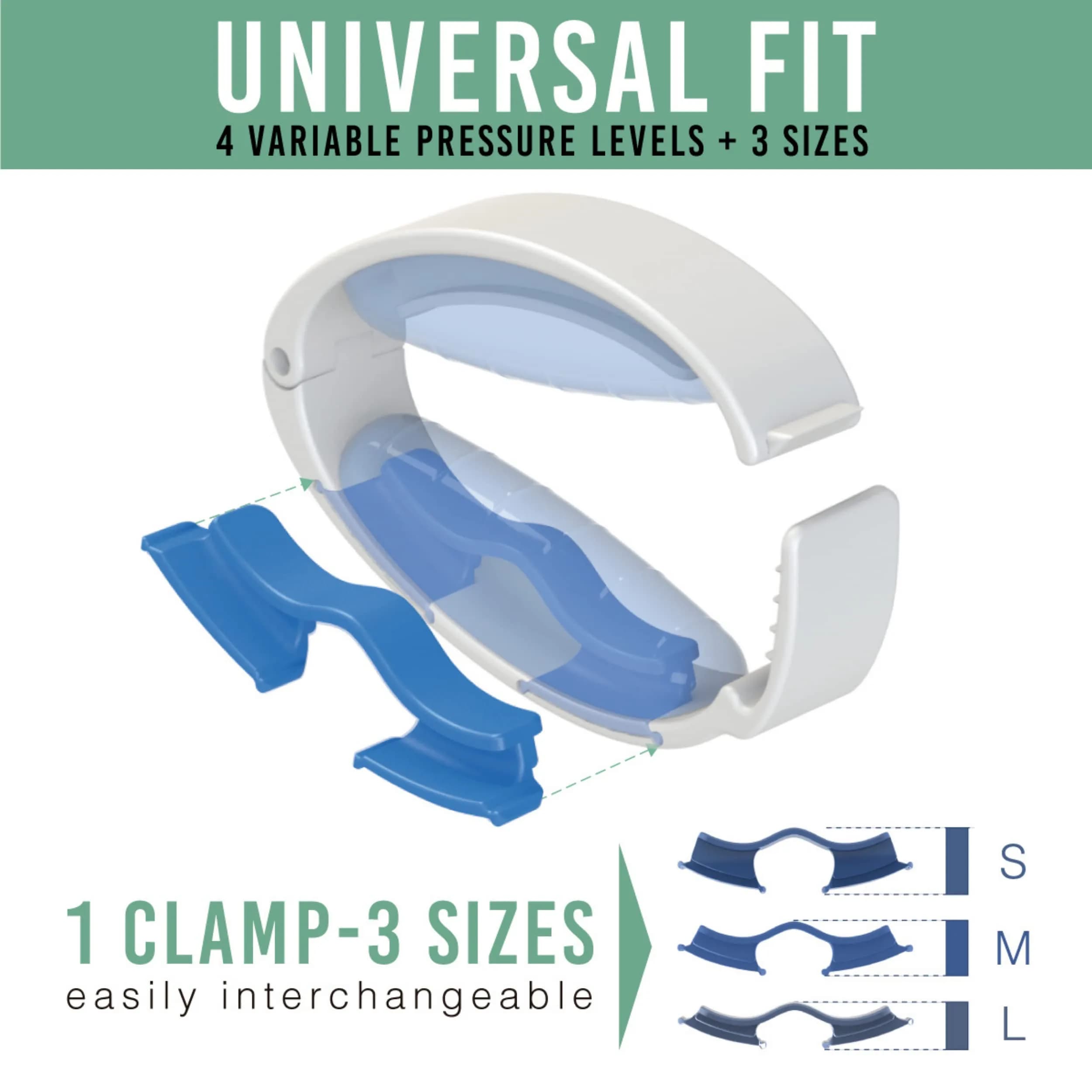 WIESNER Incontinence Clamp - Original Male Incontinence Clamp - 3 Adjustable Sizes - White With Blue Pads - view 2