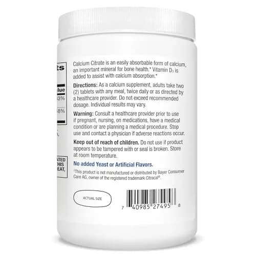 21st Century Calcium Citrate Plus D3 Maximum Tablets 630 mg (400 Count) | Bone Health Support with Vitamin D3 thumbnail 4