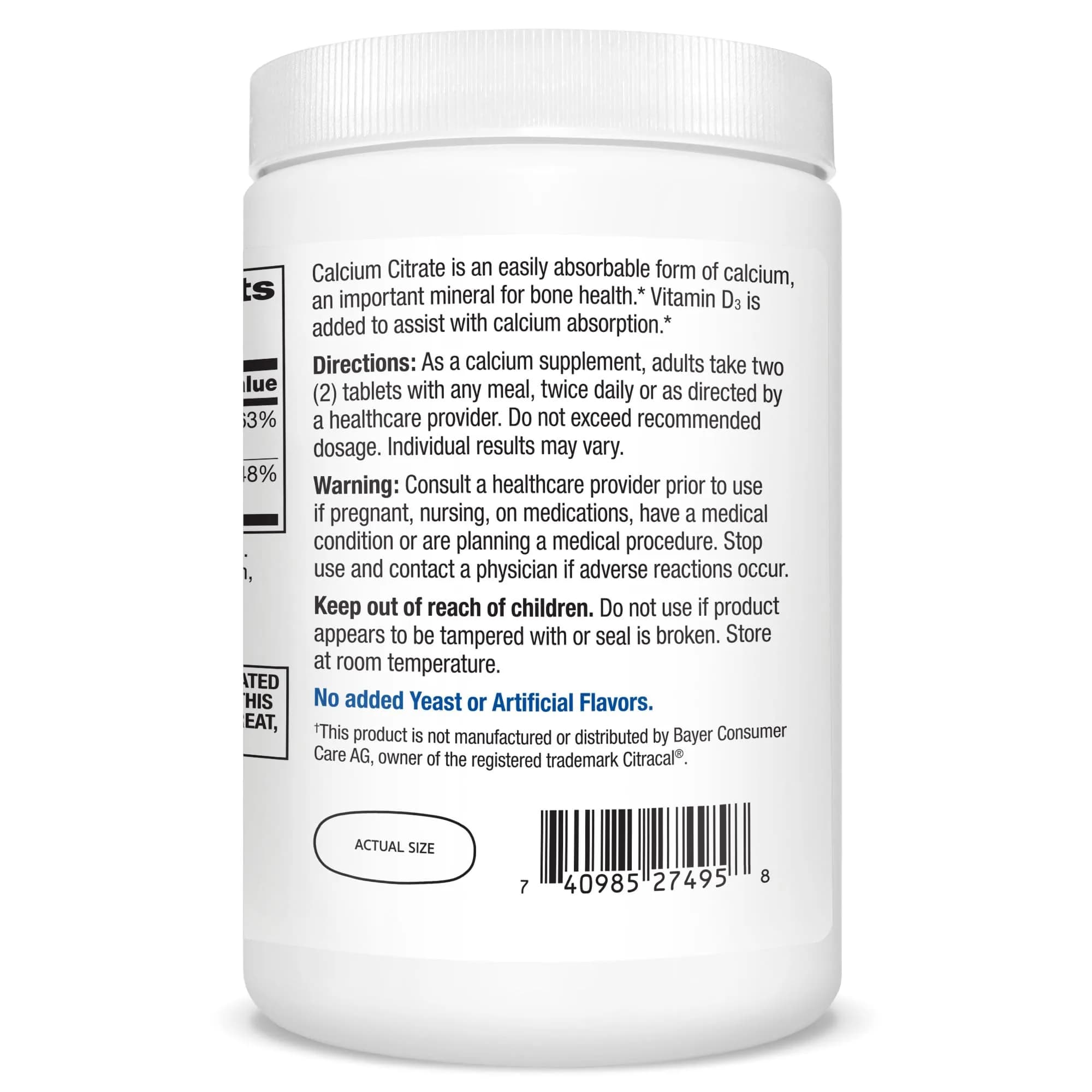 21st Century Calcium Citrate Plus D3 Maximum Tablets 630 mg (400 Count) | Bone Health Support with Vitamin D3 - view 4