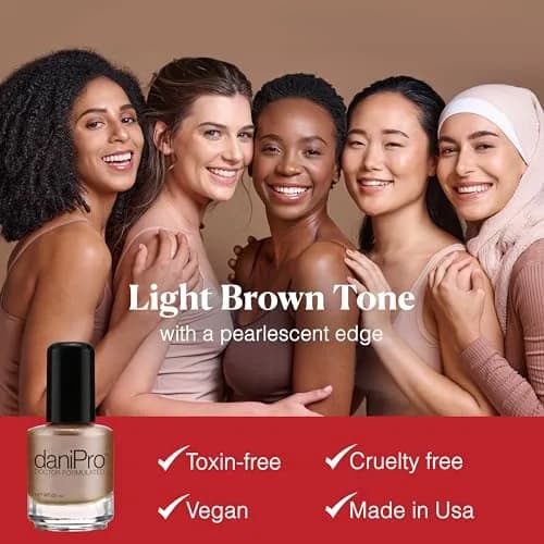 daniPro Pearlescent Mocha Nail Polish 15ml (0.5 fl oz) | Doctor Formulated for Stronger Nails thumbnail 2