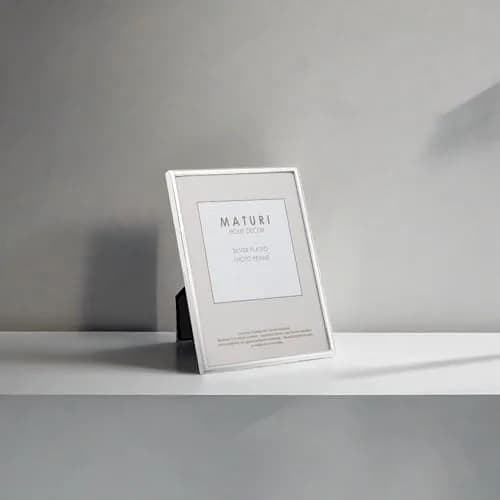 Maturi Silver Plated Photo Frame - Thin Edge, 6 x 8-inch (15 x 20cm) | Mirror-Polished Silver Frame for Memories thumbnail 4