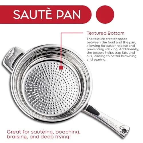 Swiss Inox 18-Piece Stainless Steel Cookware Set | Induction Compatible, 9-Ply Construction, European Design (120c) thumbnail 6