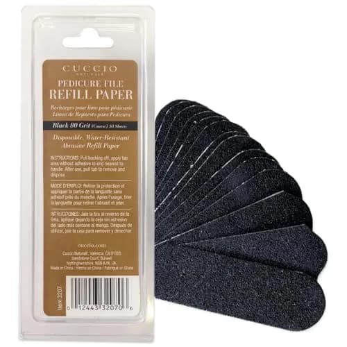 Cuccio Naturale 50-Count Black 80-Grit Pedicure File Refills | Coarse, Water-Resistant, Disposable Sheets for Foot Care thumbnail 1