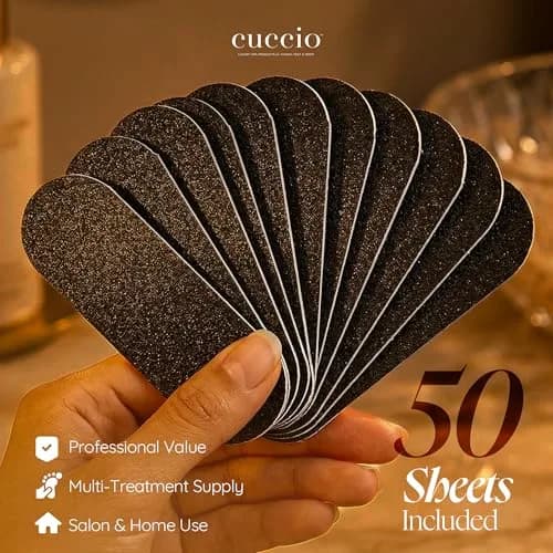 Cuccio Naturale 50-Count Black 80-Grit Pedicure File Refills | Coarse, Water-Resistant, Disposable Sheets for Foot Care thumbnail 7