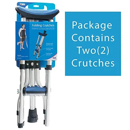 Carex Folding Aluminum Under Arm Crutches with Padded Cushions | Universal Fit 4'11"-6'1" thumbnail 2