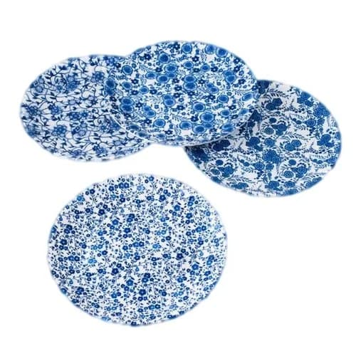 One Hundred 80 Degrees Blue & White Floral Pattern Dinner Plate, 9 Inch | Reusable Melamine Plate for Casual Dining thumbnail 1