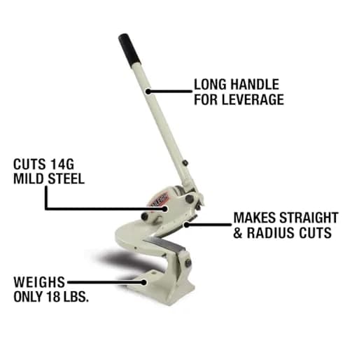 Baileigh Throatless Shear 14-Gauge Steel | Curved Blade, 4-1/4" (MPS-1) thumbnail 5