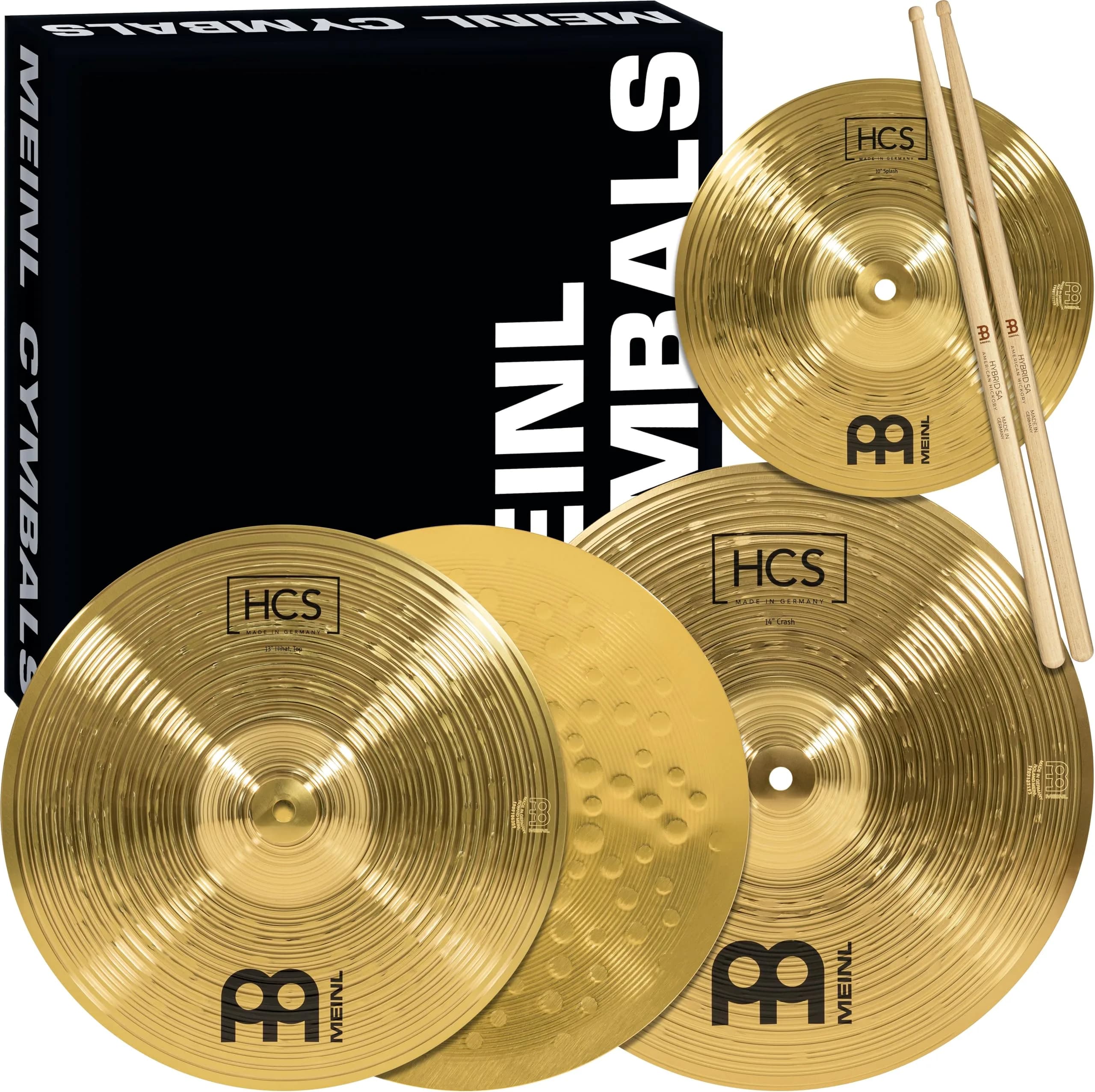 Meinl Percussion HCS Cymbals Box Set 13"/14"/10" | German Brass, Beginner Friendly (120 chars) - main product image
