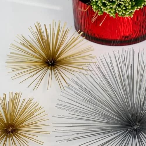 Torre & Tagus Spike Metal Starburst 6" Wall Decor | Handmade Gold Contemporary Accent thumbnail 8