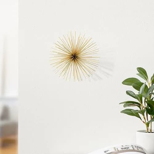 Torre & Tagus Spike Metal Starburst 6" Wall Decor | Handmade Gold Contemporary Accent thumbnail 2