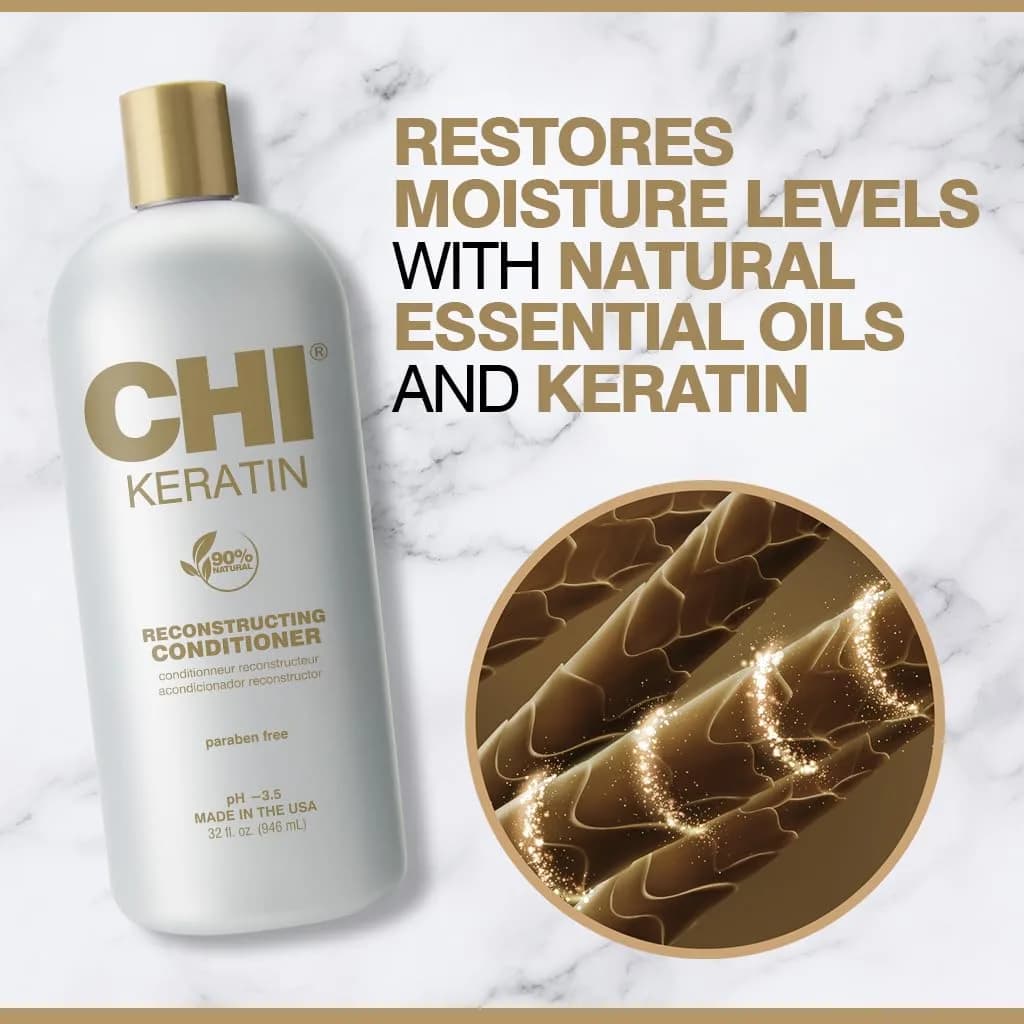 CHI Keratin Reconstructing Conditioner, Delivers Healthier Hair, 32 Oz thumbnail 2