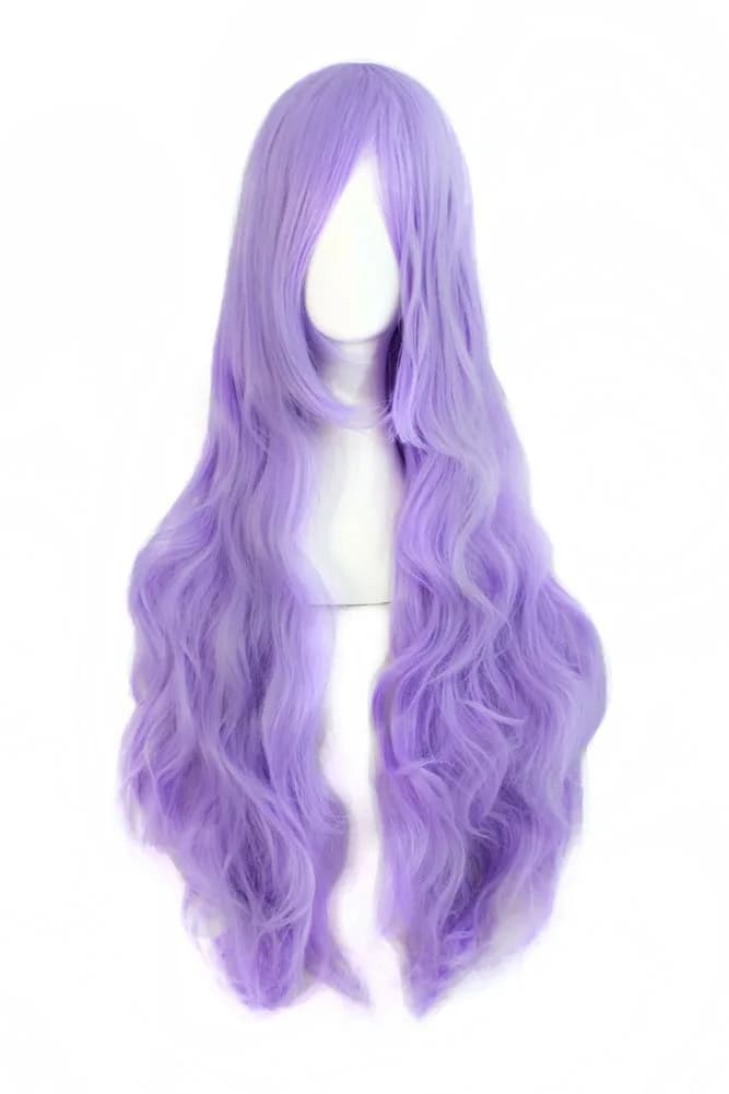 MapofBeauty 28 Inch Long Hair Cosplay Costume Anime Wig, Brown/Light Brown | 70 cm Wig for Adults — Light Purple
