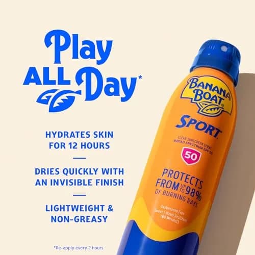 Banana Boat Sport SPF 50 Sunscreen Spray, 266 g (9.5 oz) | Sweat & Water Resistant, Broad Spectrum UVA/UVB thumbnail 4