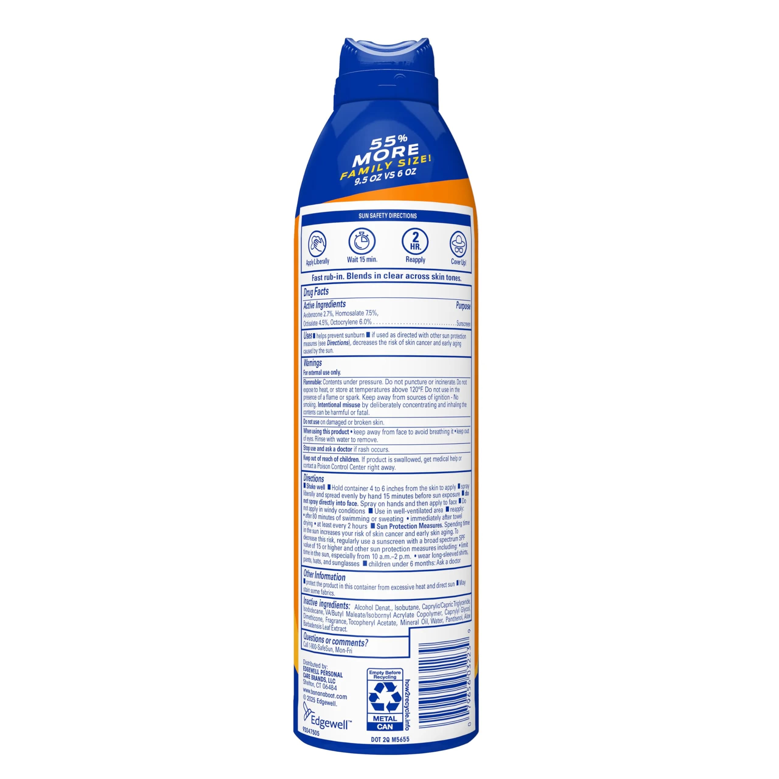 Banana Boat Sport SPF 50 Sunscreen Spray, 266 g (9.5 oz) | Sweat & Water Resistant, Broad Spectrum UVA/UVB - view 9