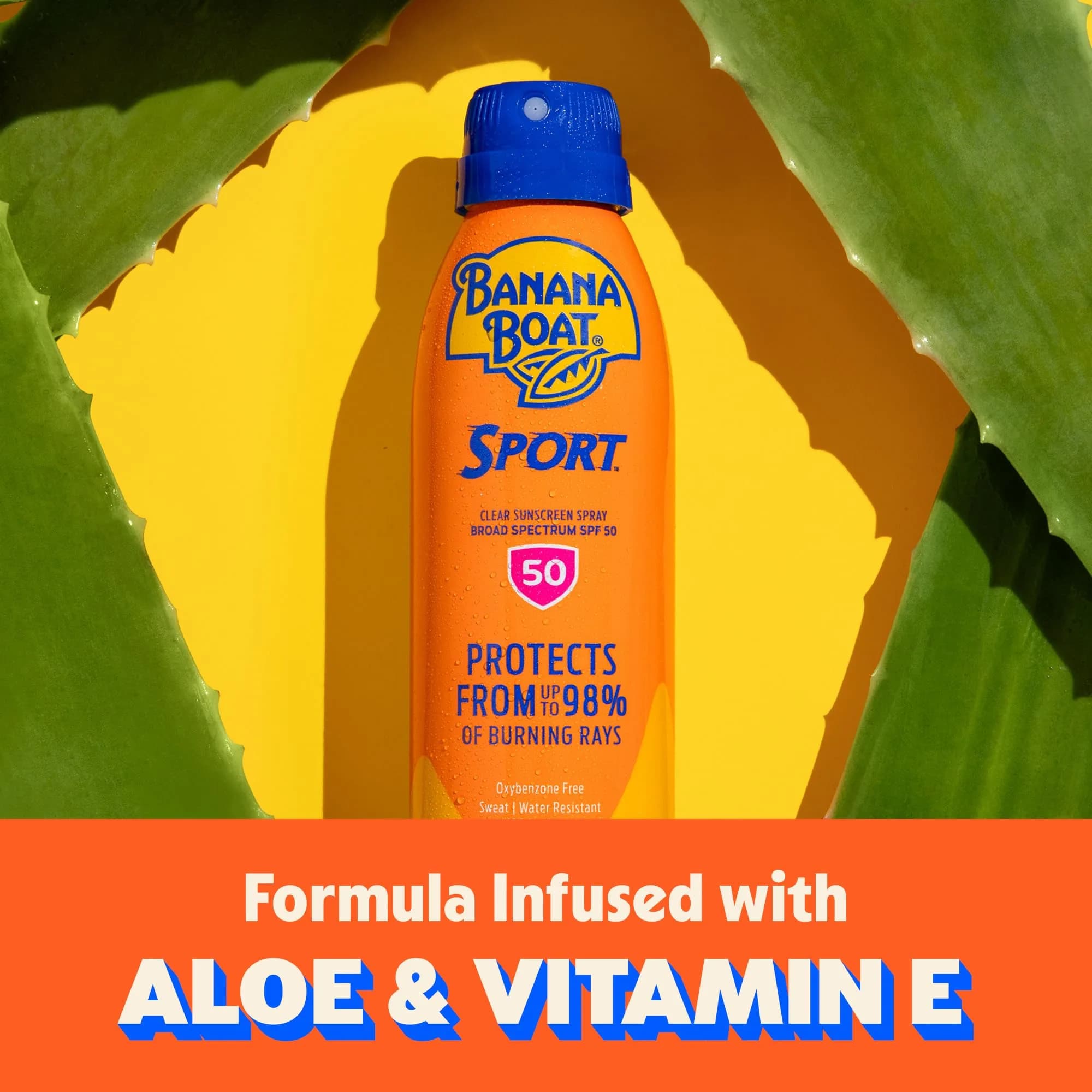 Banana Boat Sport SPF 50 Sunscreen Spray, 266 g (9.5 oz) | Sweat & Water Resistant, Broad Spectrum UVA/UVB - view 3
