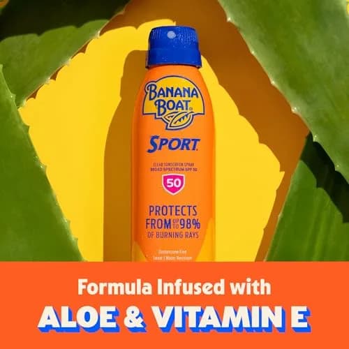 Banana Boat Sport SPF 50 Sunscreen Spray, 266 g (9.5 oz) | Sweat & Water Resistant, Broad Spectrum UVA/UVB thumbnail 3