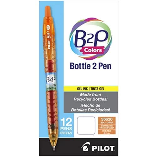 PILOT B2P Colors - Bottle to Pen Refillable & Retractable Gel Pen 12 Pack | Eco-Friendly Water Bottle Made Recycled Plastic thumbnail 1