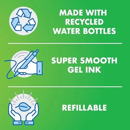 PILOT B2P Colors - Bottle to Pen Refillable & Retractable Gel Pen 12 Pack | Eco-Friendly Water Bottle Made Recycled Plastic thumbnail 2