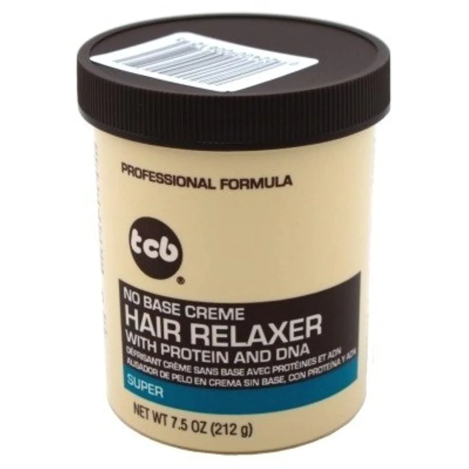 TCB No Base Creme Hair Relaxer Super 222ml (7.5 Fl Oz) | Professional Formula for Silky Smooth Hair - main product image