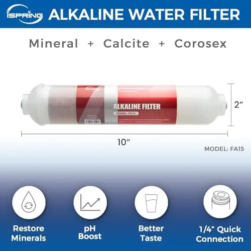 iSpring FA15 Alkaline Water Filter Cartridge 156 g (5.5 oz) | NSF Certified pH Balance & Mineral Restoration thumbnail 4